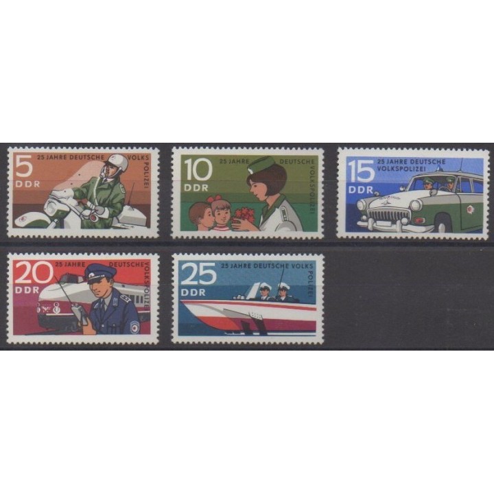 Acheter cette série de timbres d'Allemagne orientale (RDA) de l'année 1970 (No 1292/1296).