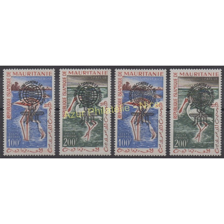 Timbres - Thème oiseaux - Mauritanie - 1962 - No PA20A/ PA20D