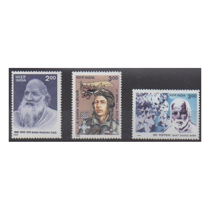 Acheter cette série de timbres d'Inde de l'année 1998 (No 1425/1427).