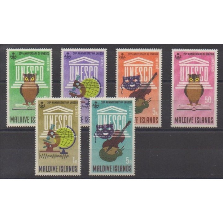 Acheter cette série de timbres des Maldives de l'année 1966 (No 189/194).