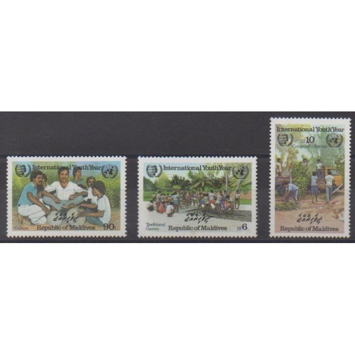 Acheter cette série de timbres des Maldives de l'année 1985 (No 1025/1027).