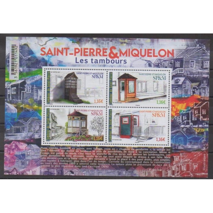Acheter ce bloc-feuillet de Saint-Pierre et Miquelon de l'année 2023 (No BF Les tambours).