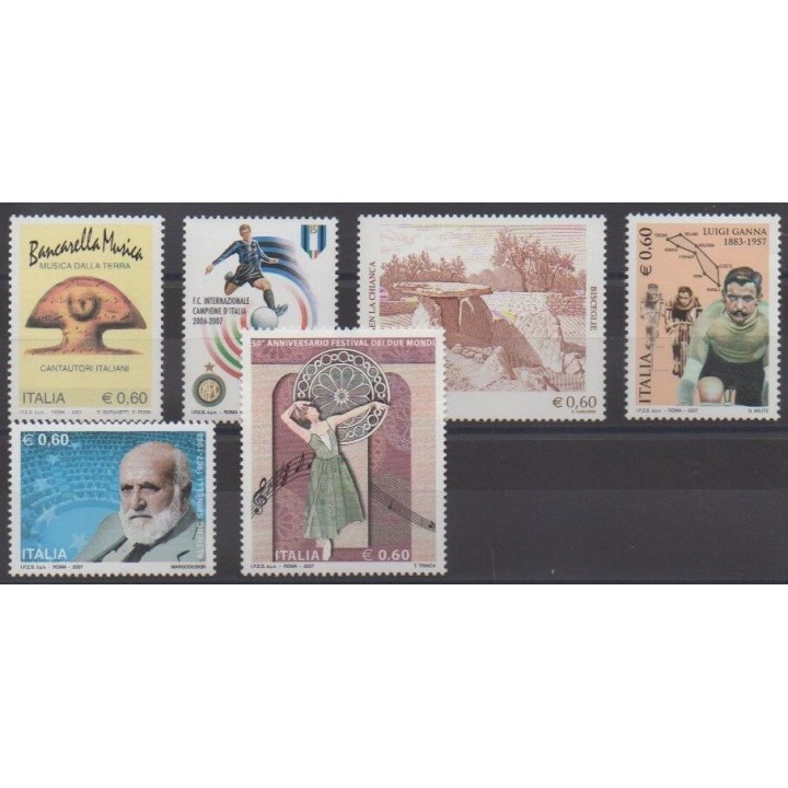 Acheter cette série de timbres d'Italie de l'année 2007 (No 2941/2946).