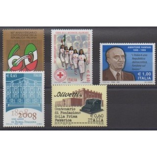 Acheter cette série de timbres d'Italie de l'année 2008 (No 2974/2978).