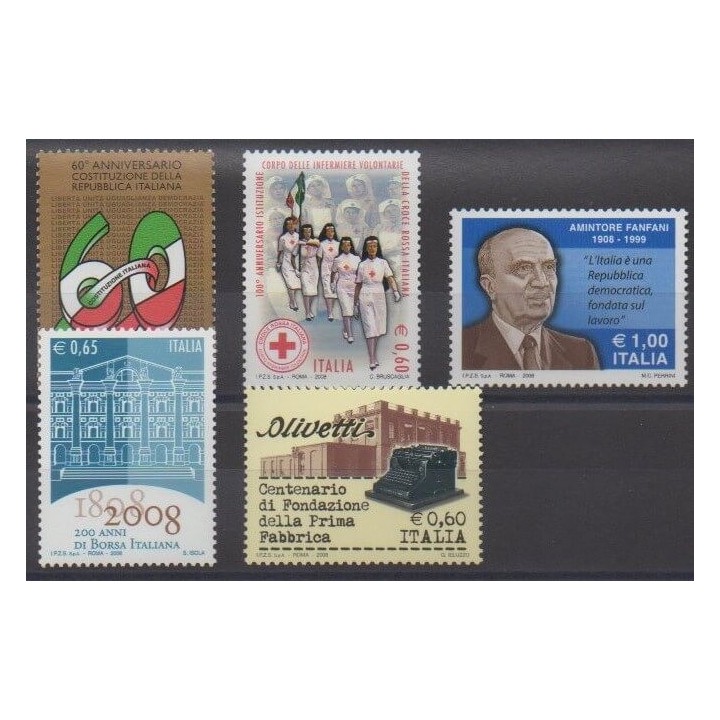 Acheter cette série de timbres d'Italie de l'année 2008 (No 2974/2978).