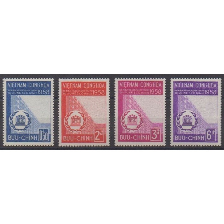 Buy this set of stamps of South Vietnam of the year 1958 (Nb 81/84).