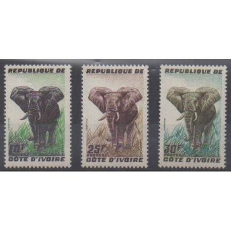 Côte d'Ivoire - 1959 - No 177/179 - Mammifères