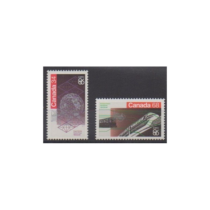 Acheter cette série de timbres du Canada de l'année 1986 (No 952/953).