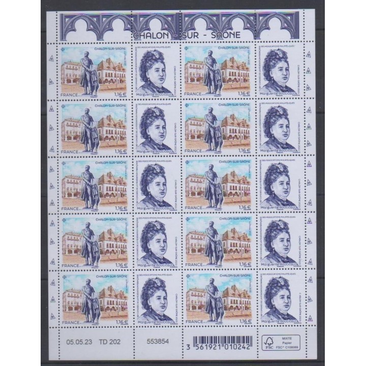 Buy this souvenir sheet  of France of the year 2023 (Nb F101 - Chalon-sur-Saône).