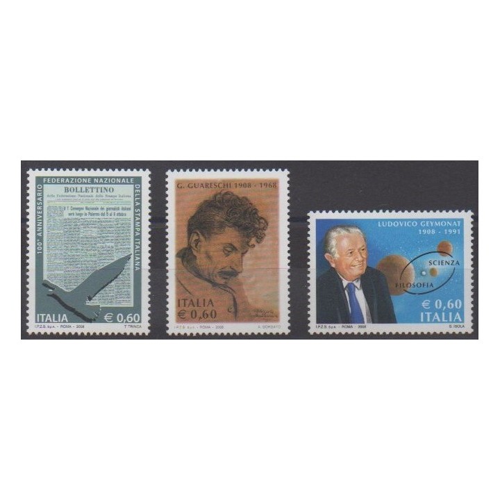 Acheter cette série de timbres d'Italie de l'année 2008 (No 2995/2997).