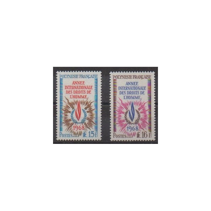 Buy this set of stamps of Polynesia of the year 1968 (Nb 62/63).