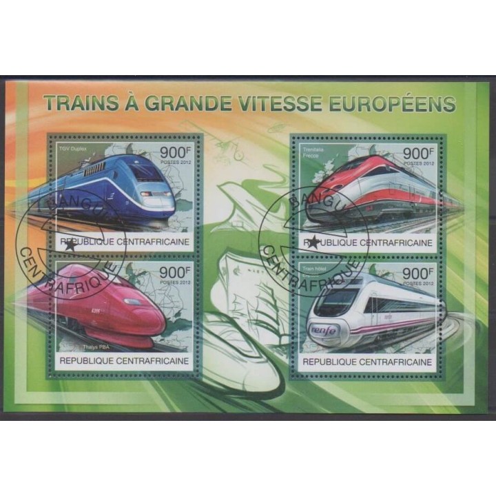 Acheter cette série de timbres de la République Centrafricaine de l'année 2012 (No 2496/2499). - Oblitéré
