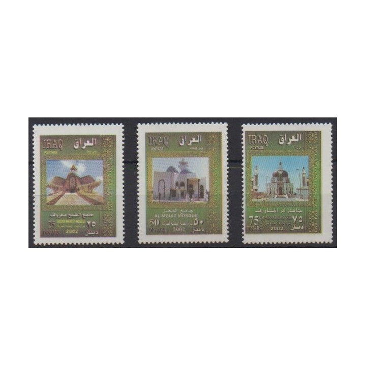 Acheter cette série de timbres d'Irak de l'année 2002 (No 1503/1505).