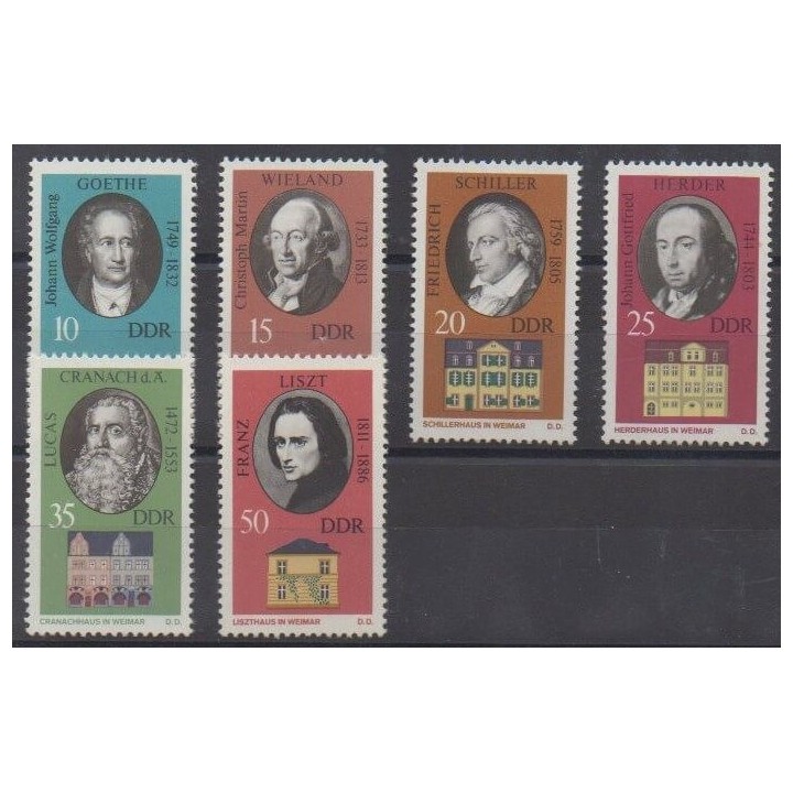 Buy this set of stamps of East Germany (GDR) of the year 1973 (Nb 1549/1554).