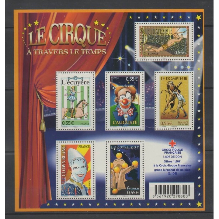 Stamps - France - Blocks and sheets - 2008 - Nb BF 121 - Circus