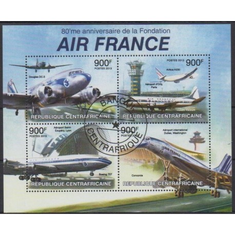 Centrafricaine (République) - 2013 - No 2722/2725 - Aviation - Oblitérés