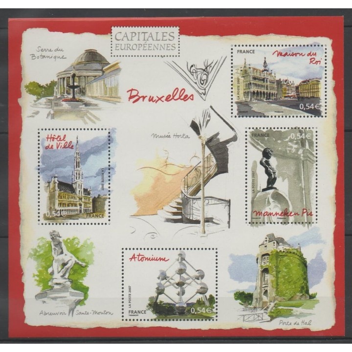 Timbres - France - Blocs et feuillets - 2007 - No BF 111 - Sites