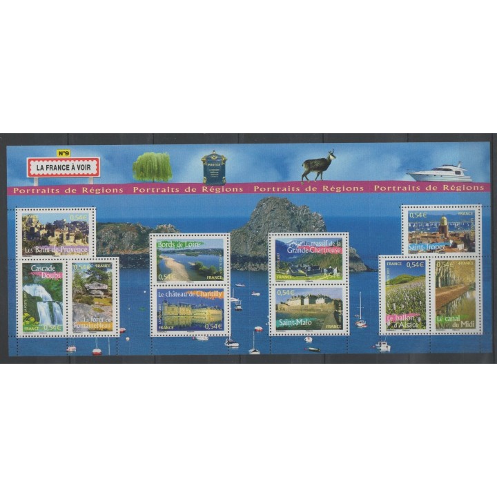 Timbres - France - Blocs et feuillets - 2007 - No BF 105 - Sites