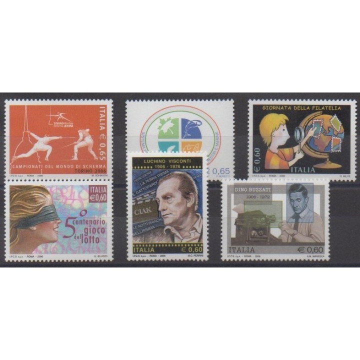 Acheter cette série de timbres d'Italie de l'année 2006 (No 2892/2897).