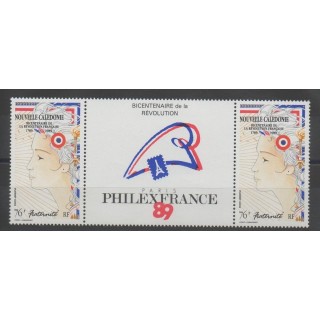 Timbres - Nouvelle-Calédonie - Poste aérienne - 1989 - No PA 262A - Révolution Française