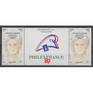 Timbres - Nouvelle-Calédonie - Poste aérienne - 1989 - No PA 261A - Révolution Française
