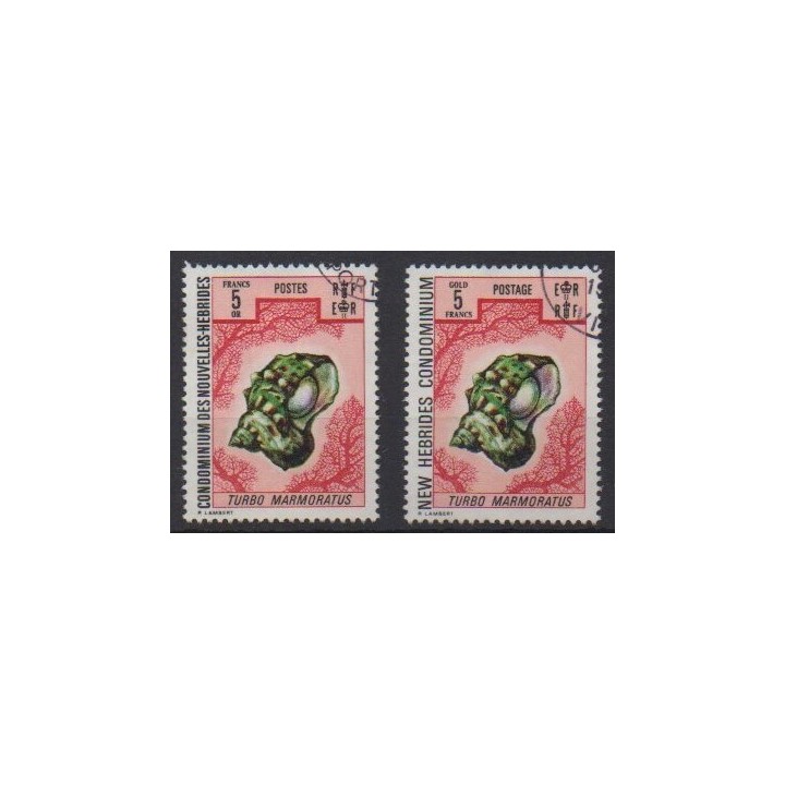 Acheter cette série de timbres de Nouvelles-Hébrides  de l'année 1972 (No 337 et 349). - Oblitéré - Oblitéré