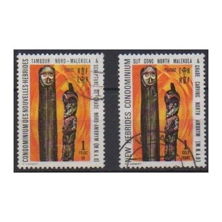 Nouvelles-Hébrides - 1972 - No 334 et 346 - Art - Oblitérés