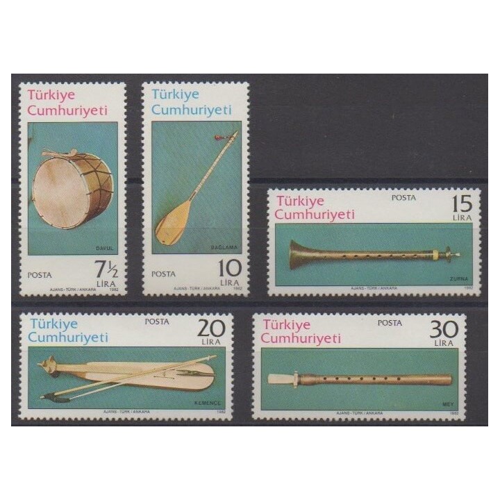 Acheter cette série de timbres de Turquie de l'année 1982 (No 2376/2380).
