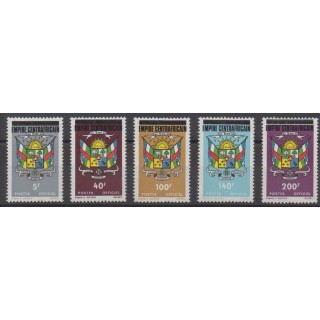 Acheter cette série de timbres de la République Centrafricaine de l'année 1977 (No S17/S21).