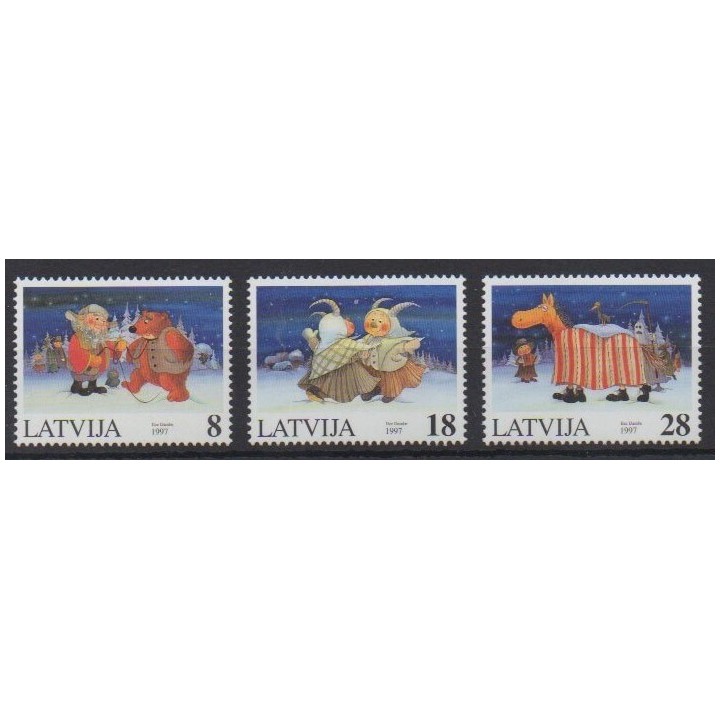 Acheter cette série de timbres de Lettonie  de l'année 1997 (No 428/430).