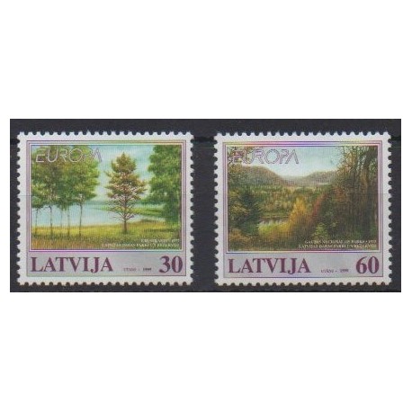 Lettonie - 1999 - No 464/465 - Parcs et jardins - Europa