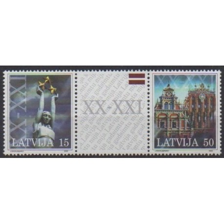 Lettonie - 2000 - No 499/500 - Monuments