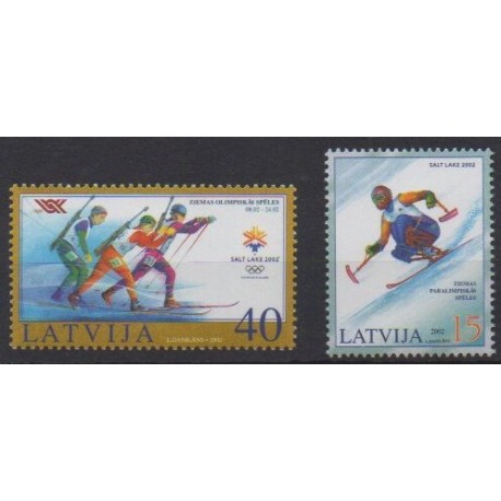 Lettonie - 2002 - No 535/536 - Jeux olympiques d'hiver
