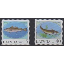 Lettonie - 2002 - No 544/545 - Vie marine