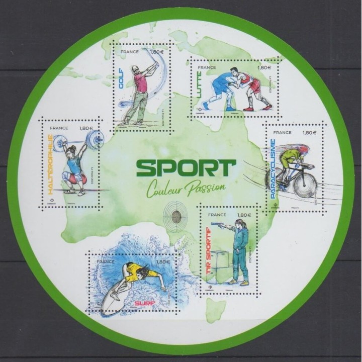 Acheter ce timbre de France de l'année 2023 (Sport - couleur passion).