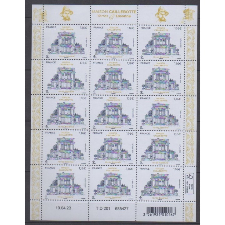 Acheter ce feuillet de France de l'année 2023 (No F105 - Maison Caillebotte).