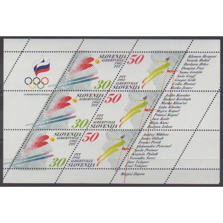 Buy this set of stamps and these 2 souvenir sheets of Slovenia of the year 1992 (Nb F6/7).
