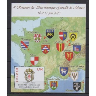 Buy this souvenir sheet  of Monaco of the year 2023 (Nb BF Sites historiques).
