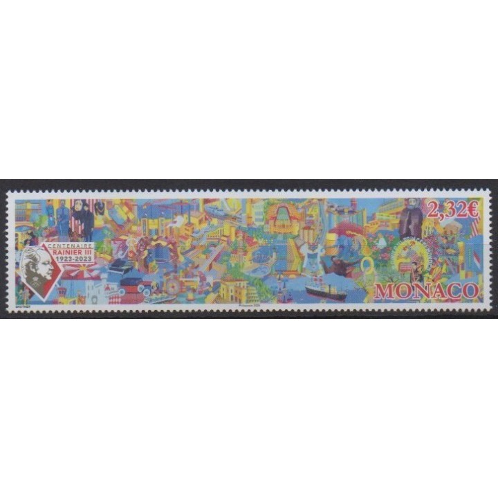 Acheter ce timbre de Monaco de l'année 2023 (Centenaire de Rainier III).