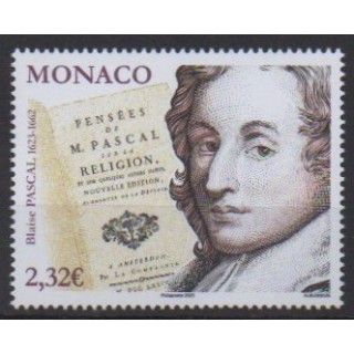 Buy this stamp of Monaco of the year 2023 (Blaise Pascal).