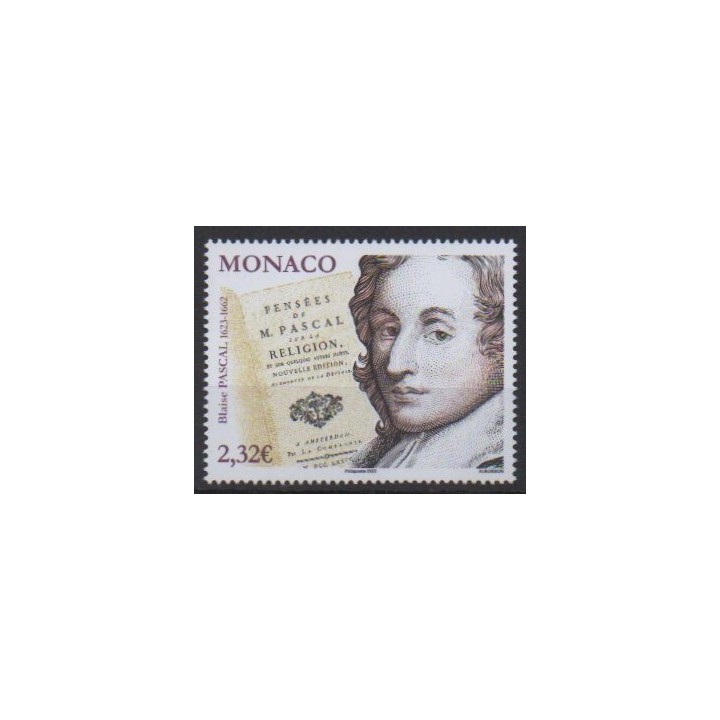 Buy this stamp of Monaco of the year 2023 (Blaise Pascal).