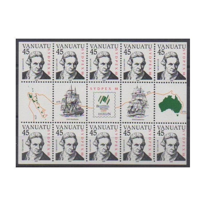 Acheter ce feuillet du Vanuatu de l'année 1988 (No F805).
