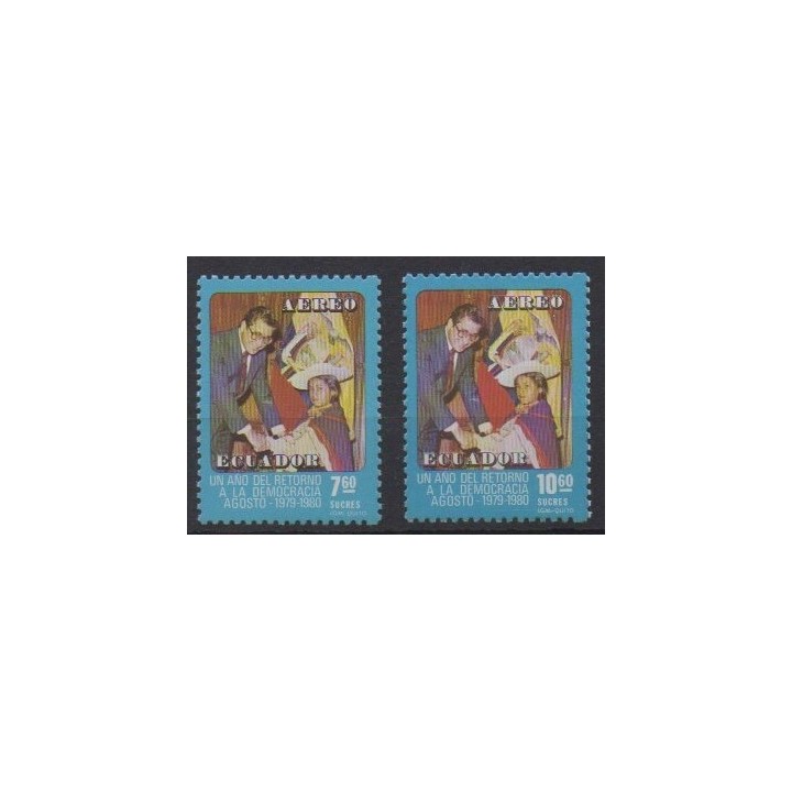 Buy these stamps of Ecuador of the year 1980 (Nb PA716/PA717).