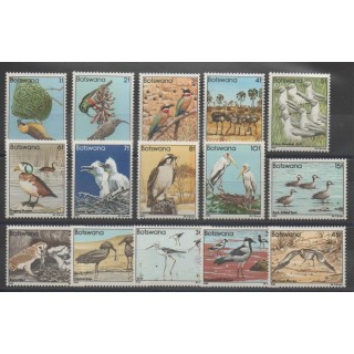 Timbres - Botswana - 1982 - No 451/465 - Oiseaux - Série courte