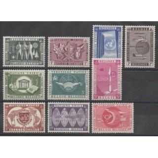 Timbres - Belgique - 1958 - No 1053/1062 - Exposition