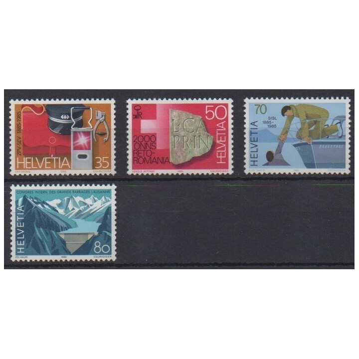 Acheter cette série de timbres de Suisse de l'année 1985 (No 1219/1222).