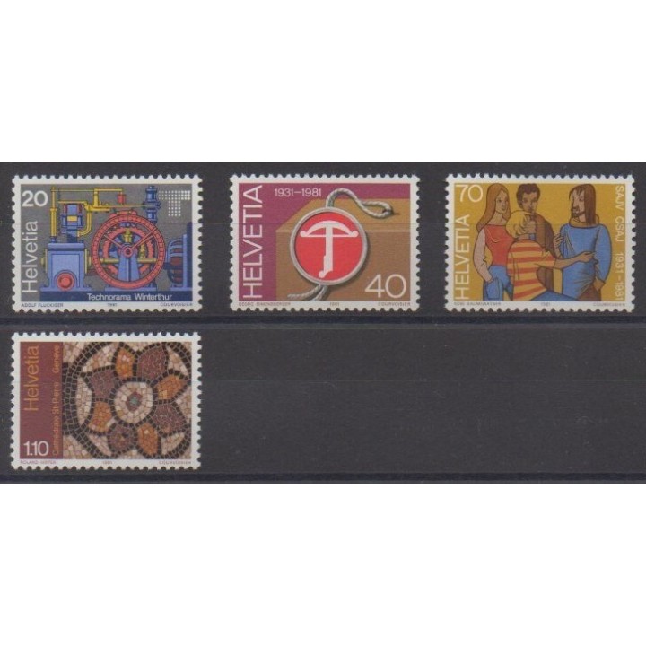 Acheter cette série de timbres de Suisse de l'année 1981 (No 1135/1138).