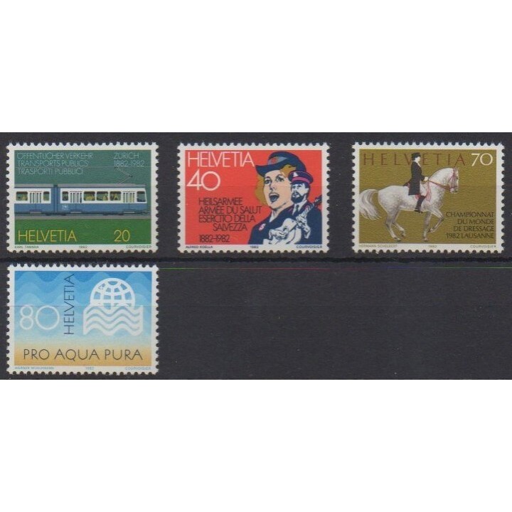 Acheter cette série de timbres de Suisse de l'année 1982 (No 1161/1164).