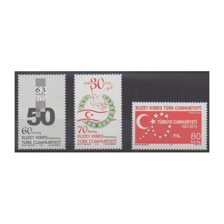Buy this set of stamps of Turkey - Northern Cyprus of the year 2013 (Nb 733/735).