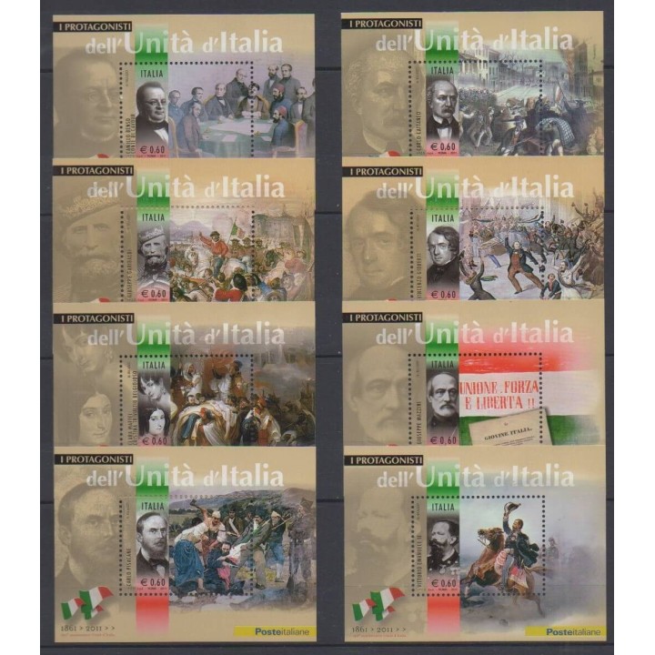 Buy these 8 souvenir sheets of Italy of the year 2011 (Nb BF59/BF66).